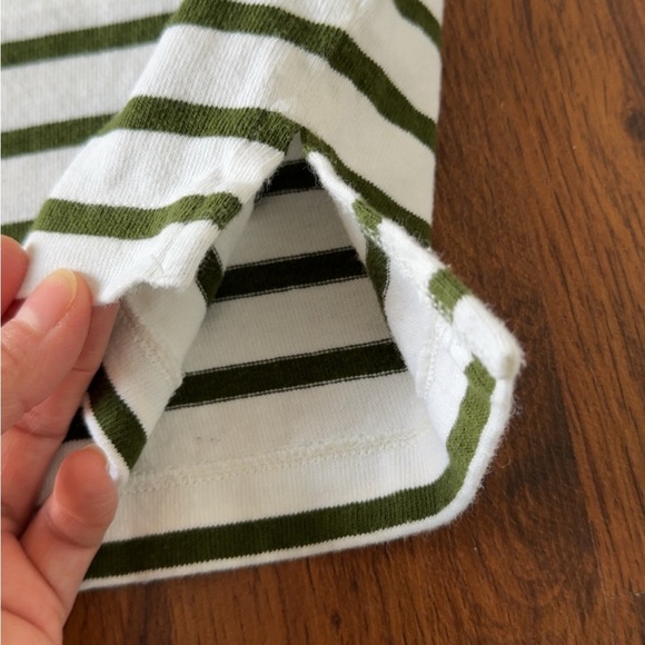 J. Crew Classic White And Olive Green Knit Top - Picture 4 of 11